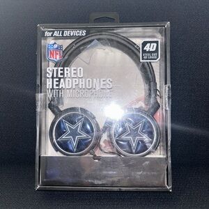 NFL Cowboys Stereo Headphones with Built-in Mic